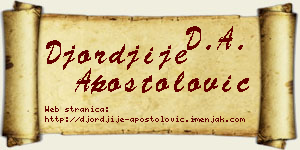 Đorđije Apostolović vizit kartica